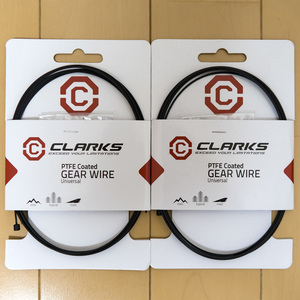 新品 未使用 CLARKS PTFE ギア ケーブル 2本 セット / ロード バイク クロスバイク MTB グラベル 自転車 シマノ 互換 ワイヤー