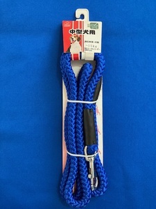 【PETIO】中型犬用 リード◆糸を織り込んだ丸引紐◆ブルー◆新品