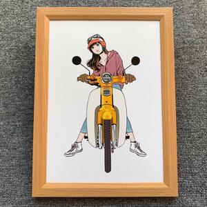 #... history [HONDA New Super Cub A]B5 size amount entering valuable illustration printed matter poster manner design frame goods art frame interior 