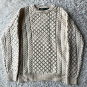 ◎英国◎【BLARNEY Woollen Mills 】■アランニットセーター■ガンジーセーター/フィッシャーマンズニット■ローゲージニット■Ｓ■