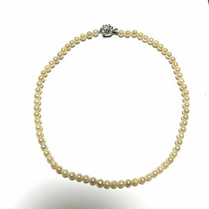 真珠 パールネックレス シルバー刻印シルバー金具　 ネックレス sliver アクセサリー 今や日に日に値上り続ける真珠
