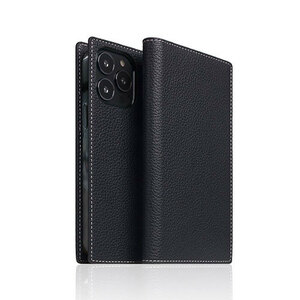 まとめ得 SLG Design Full Grain Leather Case for iPhone 14 Pro Max ブラックブルー 手帳型 SD24354i14PMBB x [2個] /l