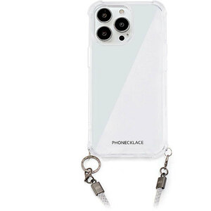 まとめ得 PHONECKLACE フォンネックレス ロープショルダーストラップ付きクリアケース for iPhone 15 Pro　グレー PN25576i15PR x [2個] /l