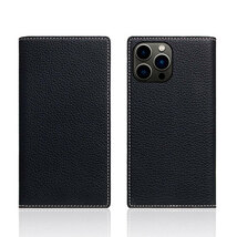 SLG Design Full Grain Leather Case for iPhone 13 Pro Max 手帳型ケース ブラックブルー SD22143i13PMBB /l_画像2