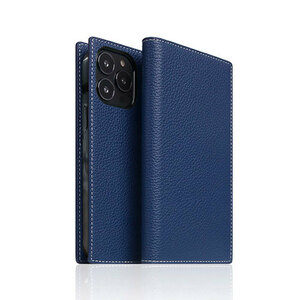 まとめ得 SLG Design Full Grain Leather Case for iPhone 14 Pro ネイビーブルー 手帳型 SD24330i14PNB x [2個] /l