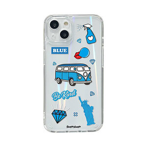 まとめ得 BOOGIE WOOGIE ブギウギ オーロラケース for iPhone 13 Blue BW22003i13BL x [2個] /l