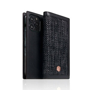 まとめ得 SLG Design Edition Calf Skin Leather Diary for iPhone 13 Pro 手帳型ケース ブラック SD22134i13PBK x [2個] /l
