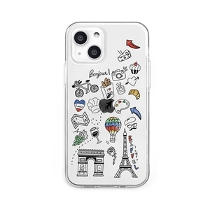 まとめ得 dparks ソフトクリアケース for iPhone 13 I LOVE PARIS DS21153i13 x [2個] /l