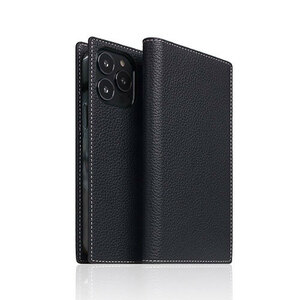 SLG Design Full Grain Leather Case for iPhone 14 Pro Max ブラックブルー 手帳型 SD24354i14PMBB /l