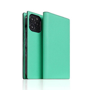 まとめ得 SLG Design Neon Full Grain Leather Diary Case for iPhone 13 Pro 手帳型ケース ティール SD22123i13PTL x [2個] /l