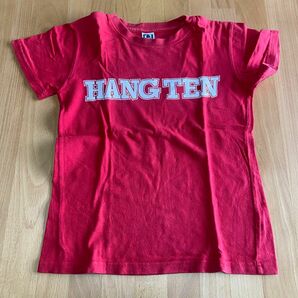 Tシャツ　半袖　赤　レッド　英語　シンプル　男子　少年　小学生　ハングテン　HANGTEN