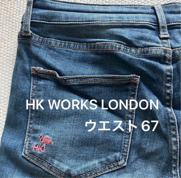 HK WORKS LONDON デニム ジーンズ　裾フリンジパンツ　カットオフデニム　切りっぱなし　ウエスト67