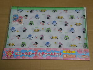 新品◆G賞◆ビニールポーチ＆チャームセット◆緑◆37×27㎝◆グッスマくじ◆初音ミクSpring/2014/鏡音レン、リン