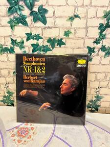 レコード　ベートーヴェン　Beethoven Svmphonien NR・1&2 Herbert von Karajan ミュージック　音楽　レトロ　クラシック　名曲