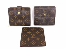 LOUIS VUITTON【ヴィトン】モノグラム柄 財布3点セット☆茶系☆PVC×レザー☆メンズ☆レディース☆まとめ売り_画像1