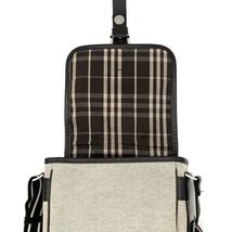 《極美品》BURBERRY BLACK LABEL メンズ ビジネス ショルダーバッグ レザー キャンバス グレー 斜め掛け バーバリーブラックレーベル_画像7