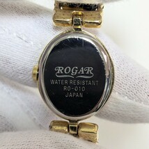 ROGAR ロガール べっ甲柄 ブレスレット型 腕時計 RO-010 レディース クォーツ ゴールド 文字盤 アンティーク ヴィンテージ 現状品_画像8