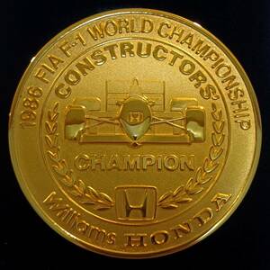1986 HONDA F1 Championship Memorial Gold Medal ホンダ F1 優勝記念メダル 