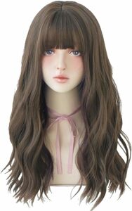 ウィッグ ロング かつら フルウィッグ カール 巻き髪 自然 女装 ウィッグ ウェーブ レディーズ wig 女性用 カツラ ぱっつん前髪 ファッシ