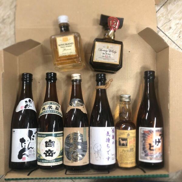 即决　ミニボトル　ミニチュアボトル セット　だんだん　白岳　KINGLAND WHITE HORSE ウイスキー　日本酒　古酒 ROYAL 12年