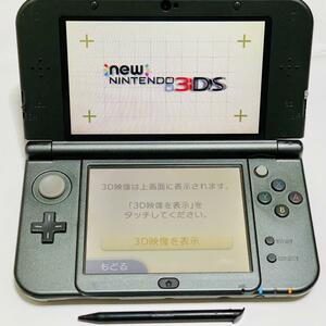 【中古】ニンテンドーnew 3DS LL 本体 メタリックブラック 初期化 動作確認 任天堂 Nintendo n3ds-052