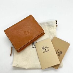 【新品未使用】イルビゾンテ 三つ折りコンパクト財布 キャラメルブラウン（ヤキヌメ