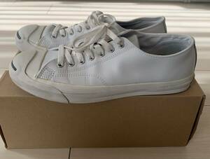 【美品人気定番モデル】CONVERSE JACK PURCELL レザー 白 27.5cm US9 コンバース ジャックパーセル ホワイト ローテク アメカジ モード