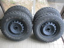 164 バリ溝 スチールホイール 14インチ 5J 195R14C 8PR 106/104R MAXXIS MUDDER BUCKSHOT 2020年製 マッド タイヤホイール 4本セット_画像1