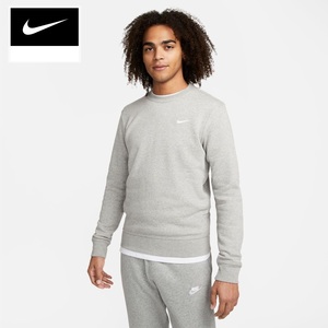 [XL] NIKE SWOOSH CLUB CREW + CLUB FLC TPR CFF PT グレー 裏起毛 スウェット セットアップ 上下 セット クルー ジョガー パンツ ナイキ