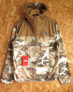 新品☆本物 Sサイズ ノースフェイス カモ柄 ナイロン プルオーバー ジャケット THE NORTH FACE PULLOVER NYLON JACKET CAMO 収納 WINDWALL