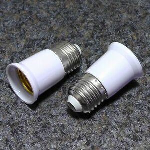 電球ソケット E26/E27 40mm延長ソケット 白2個 人感センサー付きLEDの延長に