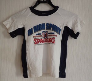 SPALDING スポルディング キッズ 男の子 100㎝ Tシャツ 半袖 ホワイト ネイビー おしゃれ 20240101 kktnok 202 sm 1029