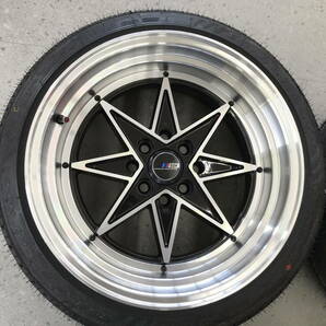 □□2401-187 新品 希少 HSR 16in 8.5J ＋30 100/114.3 NS-20 195/45R16 4本 深リム 旧車 AE86 S13 シビック CRX インテグラ bB キューブ の画像4