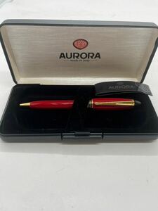 【未使用保管品】AURORA アウロラ ボールペン ケース付き コレクション レッド系 オフィス ゴールド系 文具