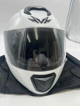 【美品】MOTORHEAD モーターヘッド バイク用ヘルメット Lサイズフルフェイスヘルメット ホワイト バイク用品 _画像8