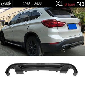 【送料無料】 リアバンパー ディフューザー ブラック タイプ1 BMW X1 F48 Mスポーツ 2016-2019 リア スポイラー カナード ブレード