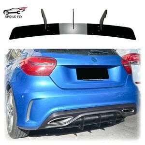 【送料無料】 リアバンパー ディフューザー ブラック センター 3本 ベンツ Aクラス W176 A180 A45 AMG 2013-2018 リア スポイラー カナード