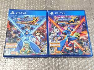 送料無料 【PS4】 2本セット 「ロックマンX アニバーサリーコレクション1 + 2 有効武器早見表付き 」 動作確認済み PlayStation4