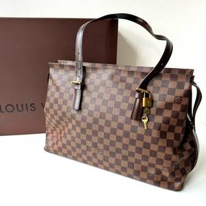 良品 ◆ ルイ ヴィトン LOUIS VUITTON ダミエ チェルシー N51119 箱付き エベヌ ブラウン トート ショルダーバッグ レディース メンズ