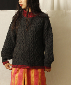 エボニーアイボリー　Ebonyivory　ニット　セーター　フィッシャーマンニット　SHETLAND×RUBY ハイネック