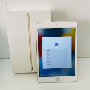 動作品　iPad mini 4 MNWG2J/A 32GB Wi-Fi+Cellular ゴールド　　初期化済み　i16253　コンパクト発送　Y4