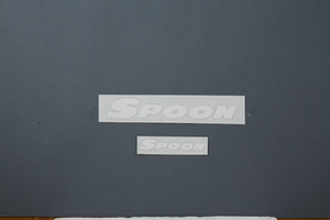 SPOON スプーン TEAMステッカー【WHITE】 200/100mm