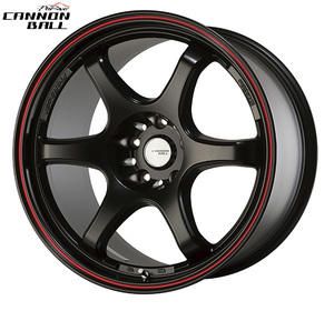 5ZIGEN ProRacer CANNONBALL(プロレーサーキャノンボール) 18インチ 10.5J 5H/114.3 +15 MATBLACK/REDLine【4本セット】 アルミホイール