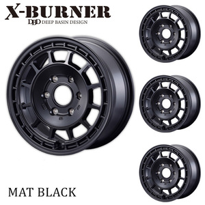 モーターファーム X-BURNER 16x7.0J 6H/139.7 +38 マットブラック (4本セット) For ハイエース