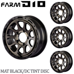 Motor Farm モーターファーム FARM D10 (ファーム ディ テン) 16x5.5J 5H/139.7 +20 マットブラック ＤＣティントディスク 【５本】