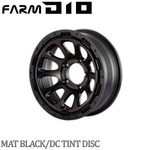Motor Farm モーターファーム FARM D10 (ファーム ディ テン) 16x5.5J 5H/139.7 -25 マットブラック ＤＣ ティントディスク (１本)