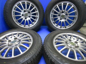 店）　エコフォルム　6Ｊ１５＋45　5／114＋　2021年製BSスタッドレス　195／65Ｒ１５　セレナ　ノア　ヴォクシー　エスクワイア　