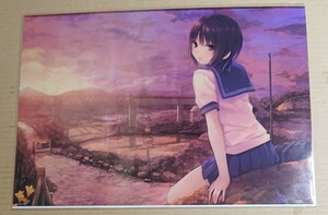  original A3 clear poster Aoyama .. beautiful young lady illustration seat Coffee Kizoku 