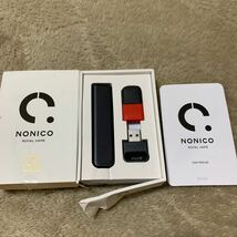 601a1632☆ NONICO ノニコ 電子タバコ スターターキット ストロングメンソール付き ニコチン タール無し ベイプ 専用充電器付き (ブラック)_画像1