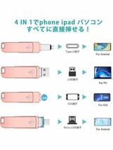 601a2128☆ 専用アプリ必要なし】128GB usbメモリ OTG高速４in1 Phone usbメモリー フラッシュドライブ アイフォン用メモリ _画像5